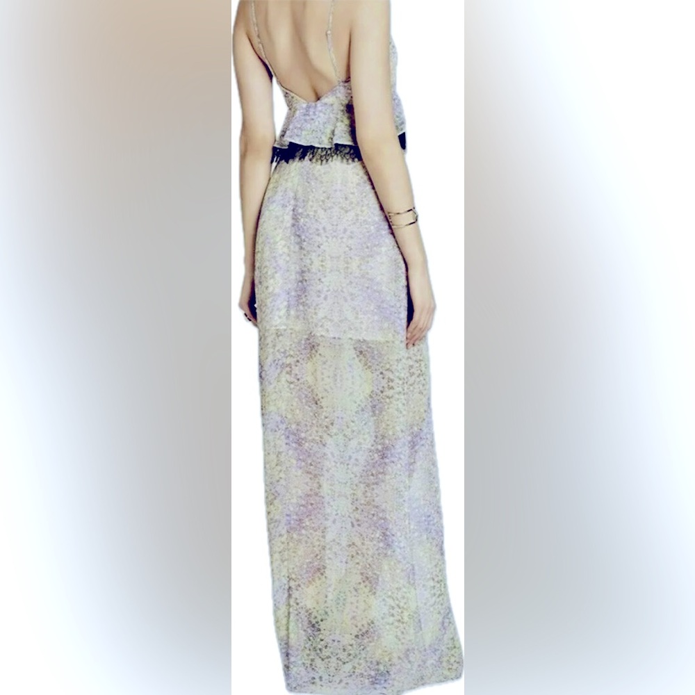 BCBGENERATION BCBG Maxi Dress Floral with Lace Sweetheart Maxi Size 2 - Picture 2 of 3